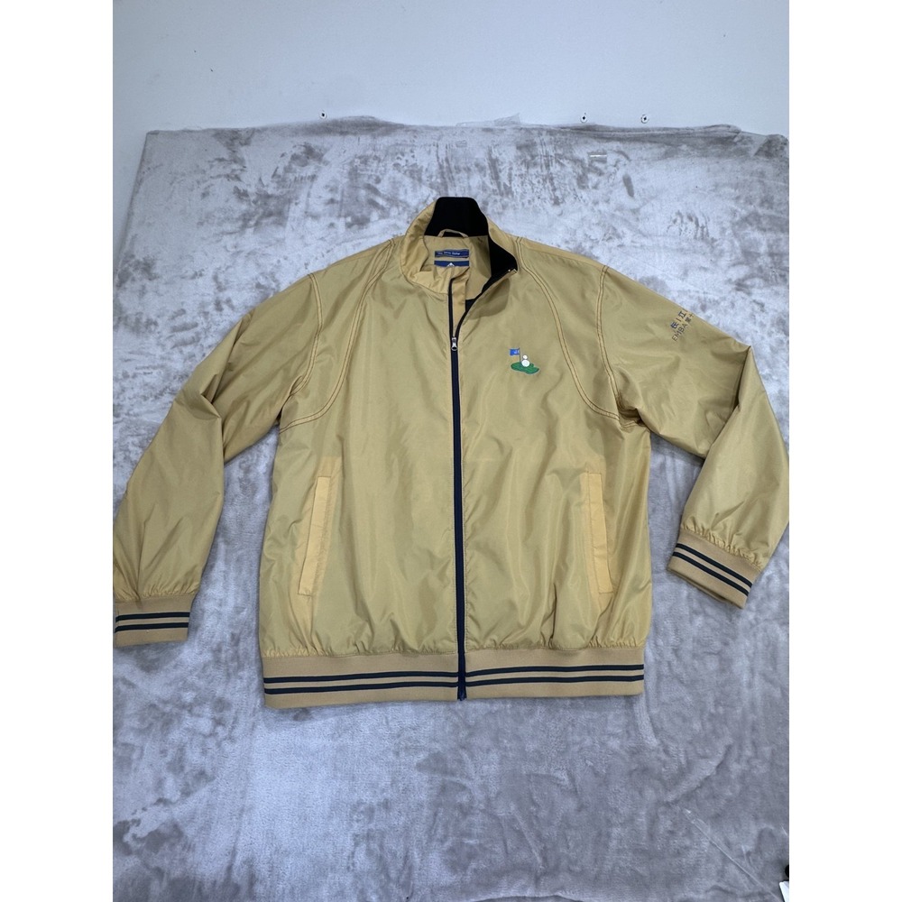 Pro Simon Jacket Men's Size XL Beige Golf Luxury Full Zip Lined‎ Embroidered EUC